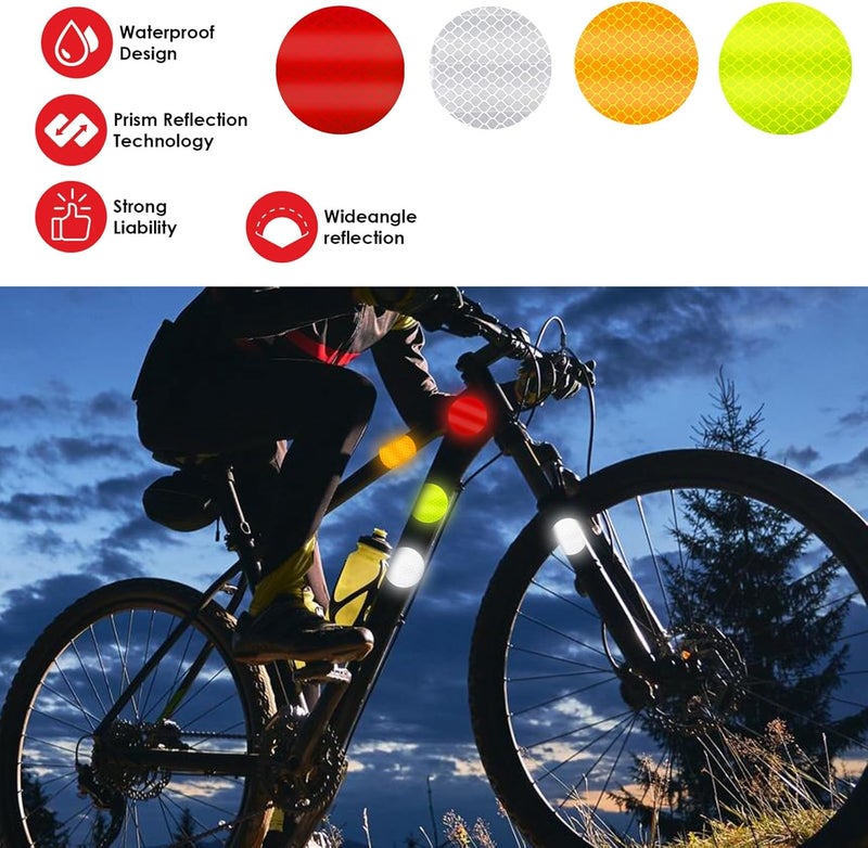 Ymapinc 40Pcs Dot Reflective Tape Sticker Warning Reflector Stickers Safety Night Visibility Waterproof Reflector Sticker for Vehicle, Bicycles, Motorcycles, Clothing - Image 3